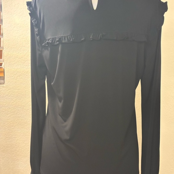 Karl Lagerfield, long-sleeved ruffled blouse,  Medium - Picture 3 of 6